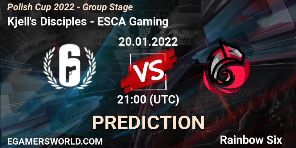 Prognose für das Spiel Kjell's Disciples VS ESCA Gaming. 20.01.2022 at 21:00. Rainbow Six - Polish Cup 2022 - Group Stage