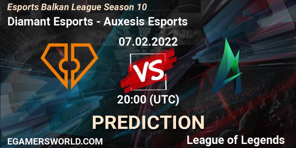 Prognose für das Spiel Diamant Esports VS Auxesis Esports. 07.02.2022 at 20:00. LoL - Esports Balkan League Season 10