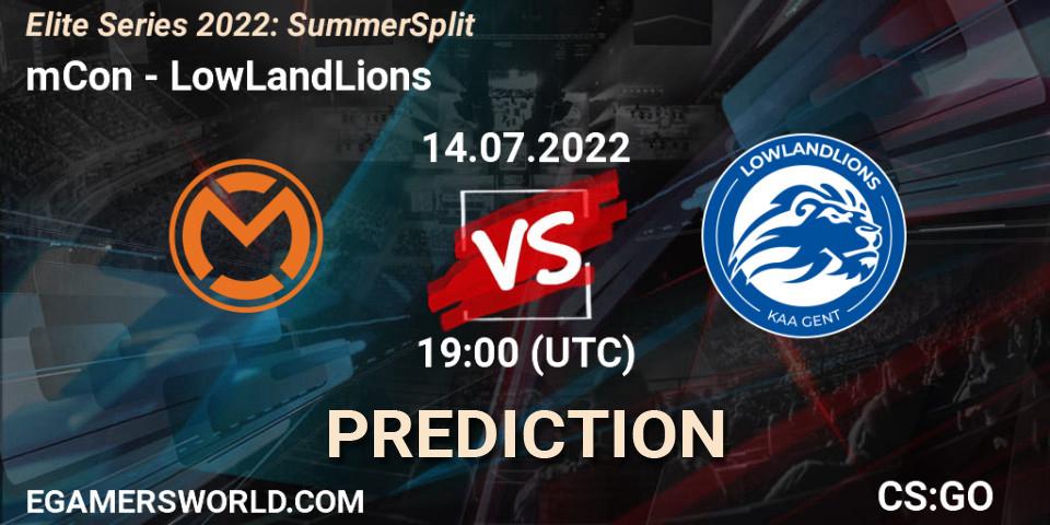 Prognose für das Spiel mCon VS LowLandLions. 14.07.2022 at 19:00. Counter-Strike (CS2) - Elite Series 2022: Summer Split