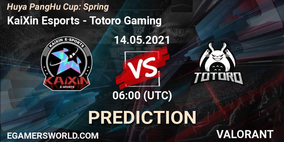 Prognose für das Spiel KaiXin Esports VS Totoro Gaming. 14.05.2021 at 06:00. VALORANT - Huya PangHu Cup: Spring