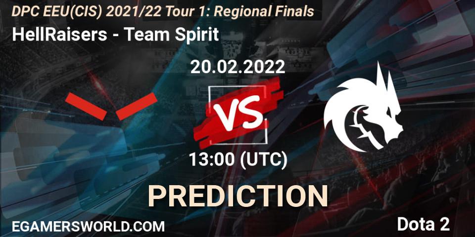 Prognose für das Spiel HellRaisers VS Team Spirit. 20.02.22. Dota 2 - DPC EEU(CIS) 2021/22 Tour 1: Regional Finals