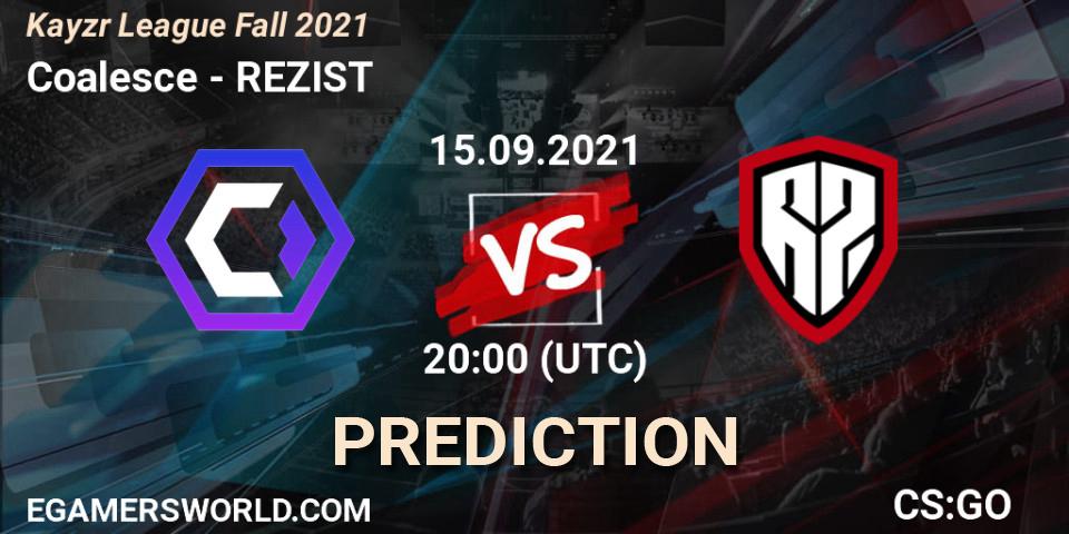 Prognose für das Spiel Coalesce VS REZIST. 15.09.2021 at 20:00. Counter-Strike (CS2) - Kayzr League Fall 2021