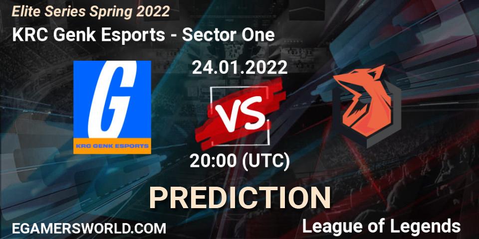 Prognose für das Spiel KRC Genk Esports VS Sector One. 24.01.2022 at 20:00. LoL - Elite Series Spring 2022
