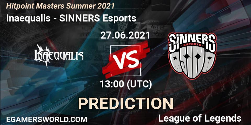 Prognose für das Spiel Inaequalis VS SINNERS Esports. 27.06.2021 at 13:00. LoL - Hitpoint Masters Summer 2021