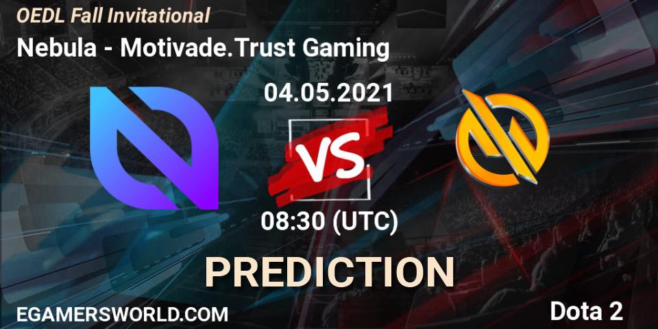 Prognose für das Spiel Nebula VS Motivade.Trust Gaming. 04.05.2021 at 08:30. Dota 2 - OEDL Fall Invitational