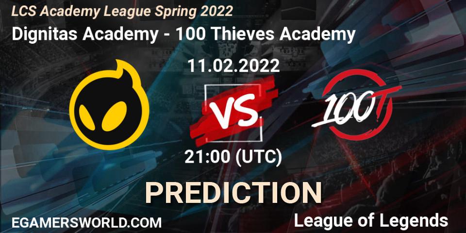 Prognose für das Spiel Dignitas Academy VS 100 Thieves Academy. 11.02.22. LoL - LCS Academy League Spring 2022