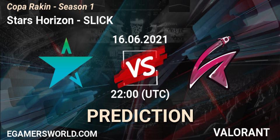 Prognose für das Spiel Stars Horizon VS SLICK. 16.06.2021 at 22:00. VALORANT - Copa Rakin - Season 1