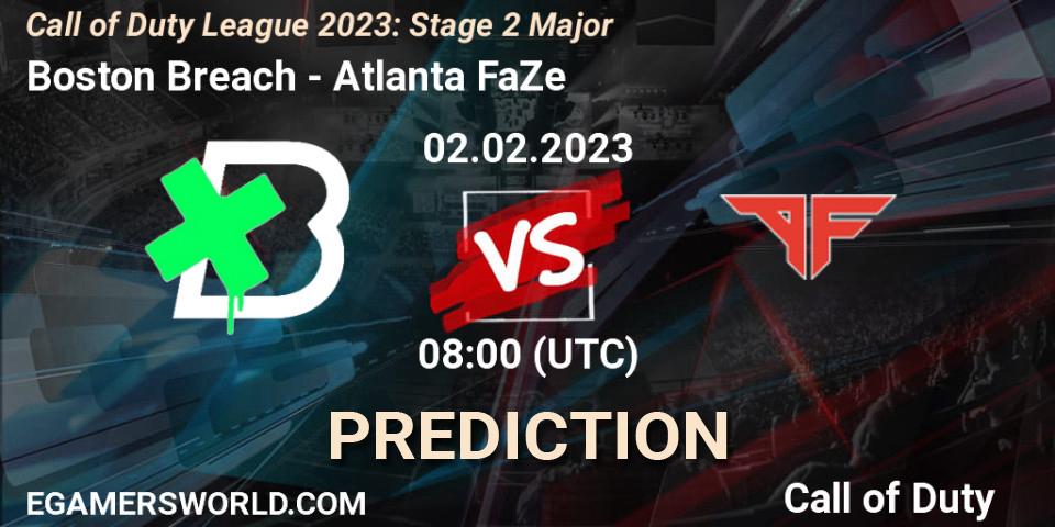Prognose für das Spiel Boston Breach VS Atlanta FaZe. 02.02.23. Call of Duty - Call of Duty League 2023: Stage 2 Major