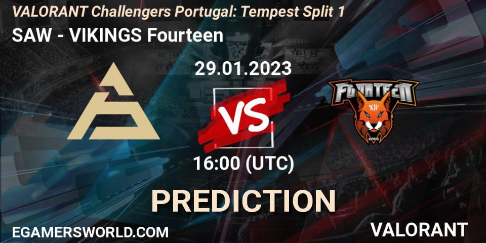 Prognose für das Spiel SAW VS VIKINGS Fourteen. 29.01.23. VALORANT - VALORANT Challengers 2023 Portugal: Tempest Split 1