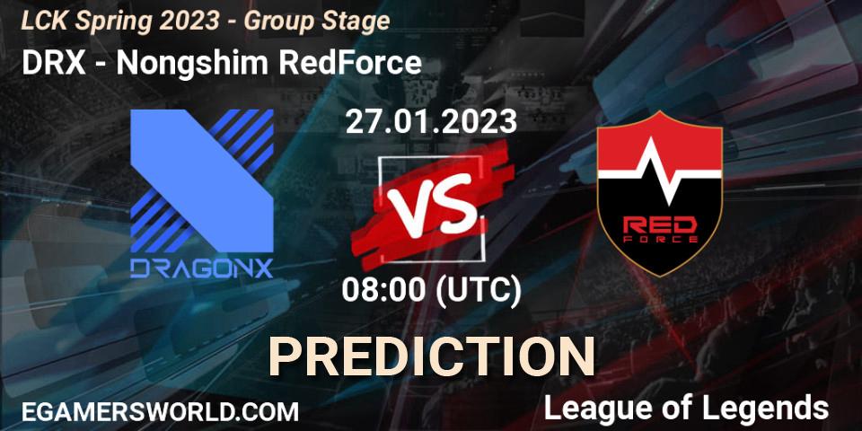 Prognose für das Spiel DRX VS Nongshim RedForce. 27.01.23. LoL - LCK Spring 2023 - Group Stage