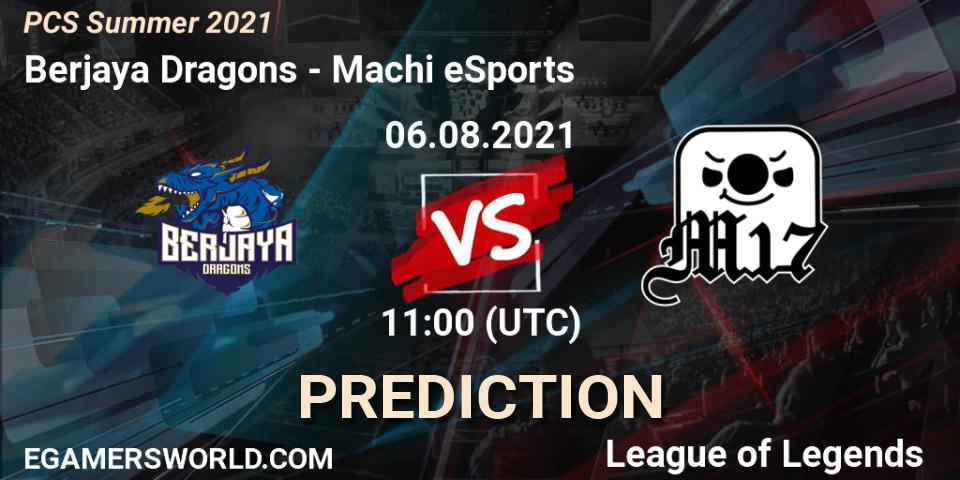 Prognose für das Spiel Berjaya Dragons VS Machi eSports. 06.08.21. LoL - PCS Summer 2021