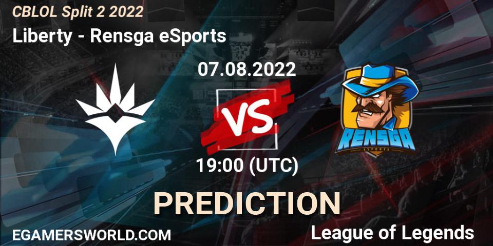 Prognose für das Spiel Liberty VS Rensga eSports. 07.08.22. LoL - CBLOL Split 2 2022