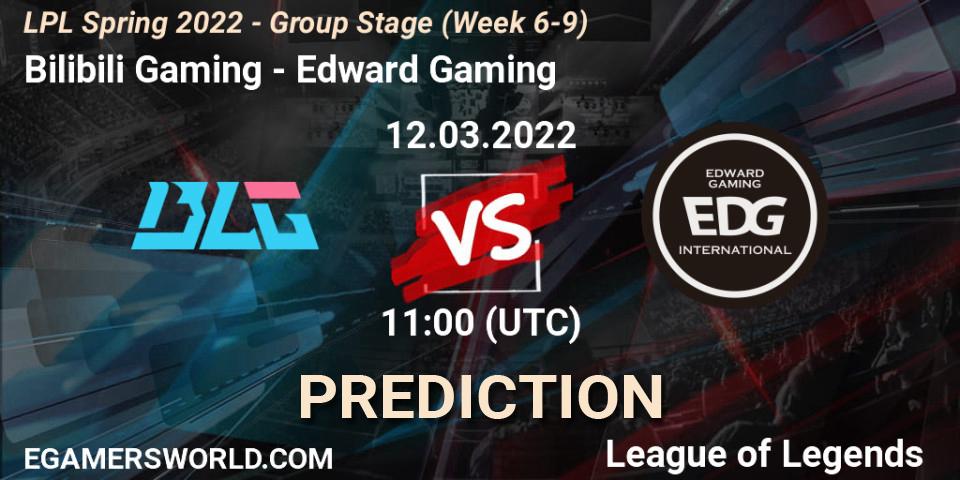 Prognose für das Spiel Bilibili Gaming VS Edward Gaming. 12.03.22. LoL - LPL Spring 2022 - Group Stage (Week 6-9)