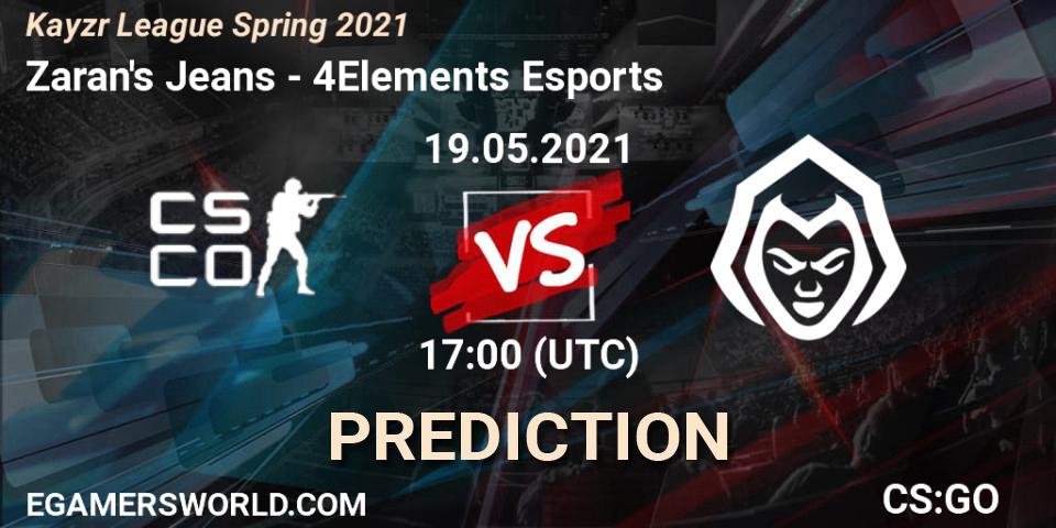 Prognose für das Spiel Zaran's Jeans VS 4Elements Esports. 19.05.21. CS2 (CS:GO) - Kayzr League Spring 2021