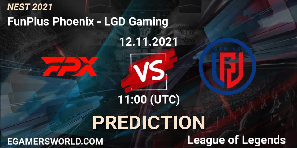 Prognose für das Spiel LGD Gaming VS FunPlus Phoenix. 15.11.21. LoL - NEST 2021