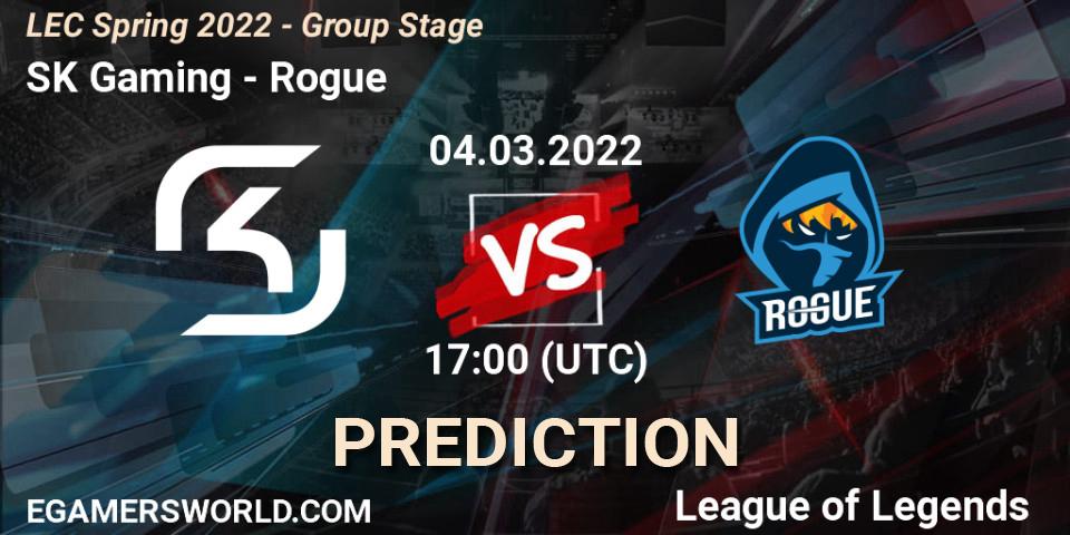 Prognose für das Spiel SK Gaming VS Rogue. 04.03.22. LoL - LEC Spring 2022 - Group Stage