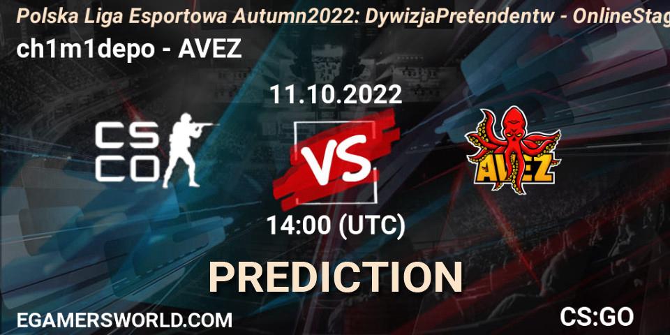 Prognose für das Spiel ch1m1depo VS AVEZ. 11.10.2022 at 14:00. Counter-Strike (CS2) - Polska Liga Esportowa Autumn 2022: Dywizja Pretendentów - Online Stage
