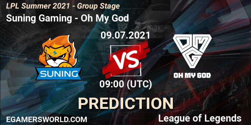 Prognose für das Spiel Suning Gaming VS Oh My God. 09.07.2021 at 09:00. LoL - LPL Summer 2021 - Group Stage