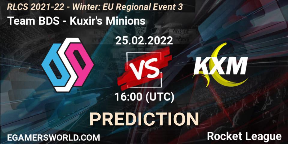 Prognose für das Spiel Team BDS VS Kuxir's Minions. 25.02.22. Rocket League - RLCS 2021-22 - Winter: EU Regional Event 3