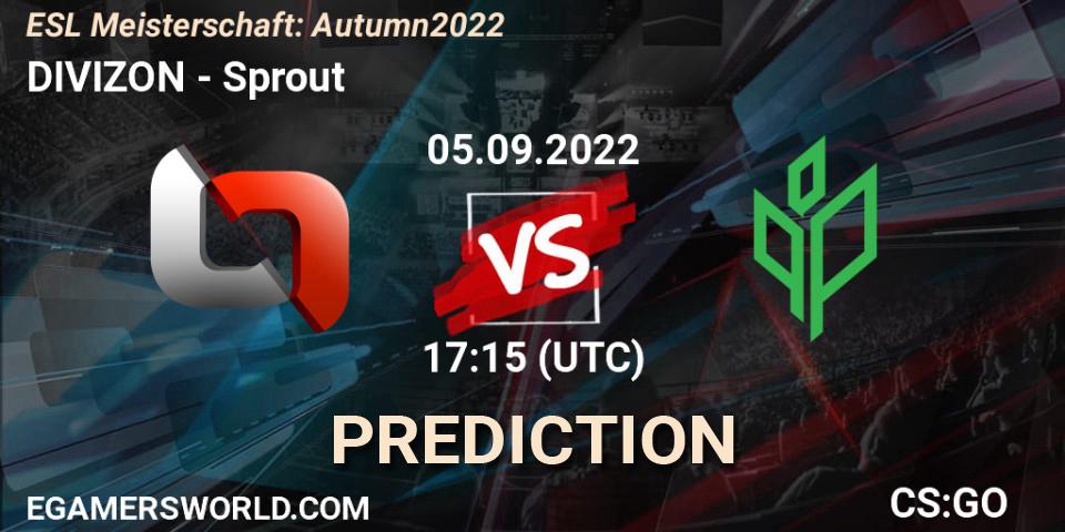 Prognose für das Spiel DIVIZON VS Sprout. 05.09.2022 at 17:15. Counter-Strike (CS2) - ESL Meisterschaft: Autumn 2022