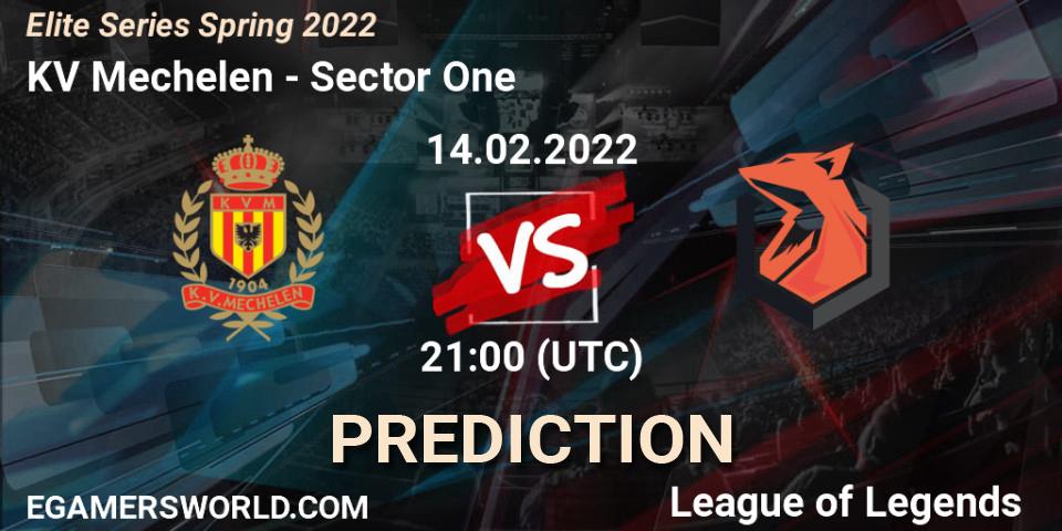 Prognose für das Spiel KV Mechelen VS Sector One. 14.02.2022 at 21:00. LoL - Elite Series Spring 2022