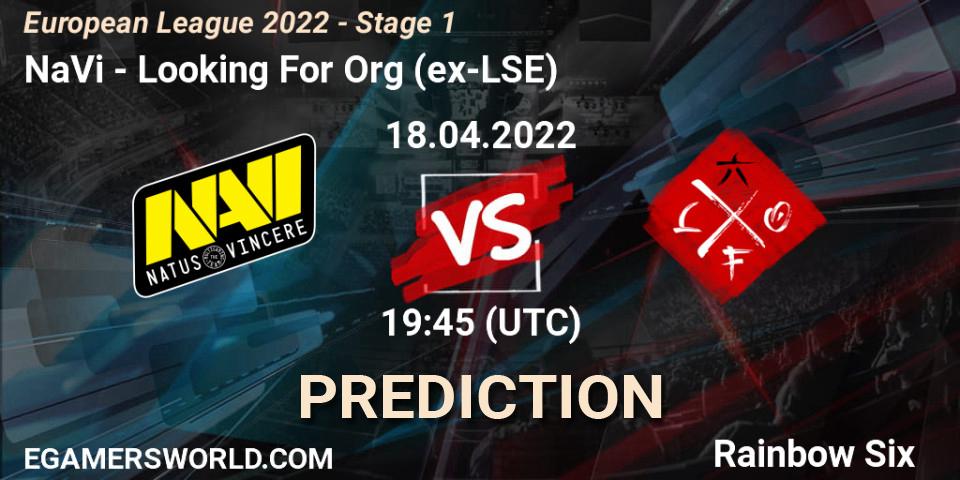 Prognose für das Spiel NaVi VS Looking For Org (ex-LSE). 18.04.22. Rainbow Six - European League 2022 - Stage 1