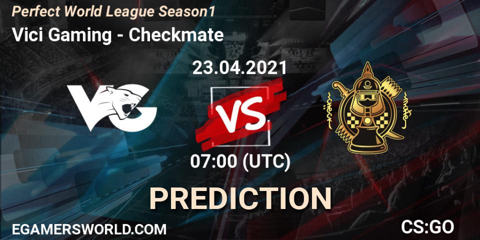 Prognose für das Spiel Vici Gaming VS Checkmate. 23.04.21. CS2 (CS:GO) - Perfect World League Season 1