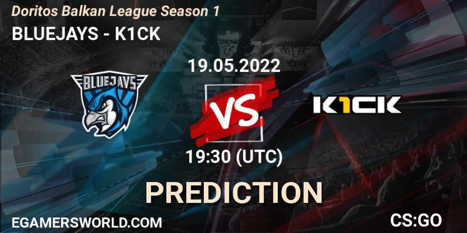 Prognose für das Spiel BLUEJAYS VS k1ck. 19.05.22. CS2 (CS:GO) - Doritos Balkan League Season 1