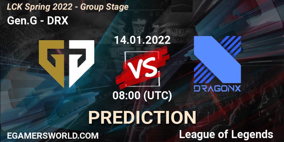 Prognose für das Spiel Gen.G VS DRX. 14.01.2022 at 08:00. LoL - LCK Spring 2022 - Group Stage