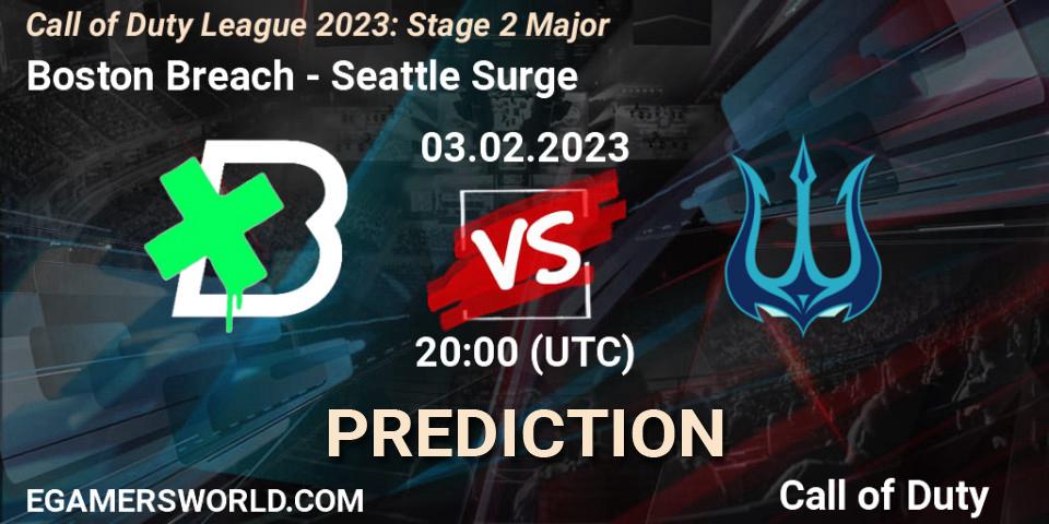 Prognose für das Spiel Boston Breach VS Seattle Surge. 03.02.2023 at 20:00. Call of Duty - Call of Duty League 2023: Stage 2 Major