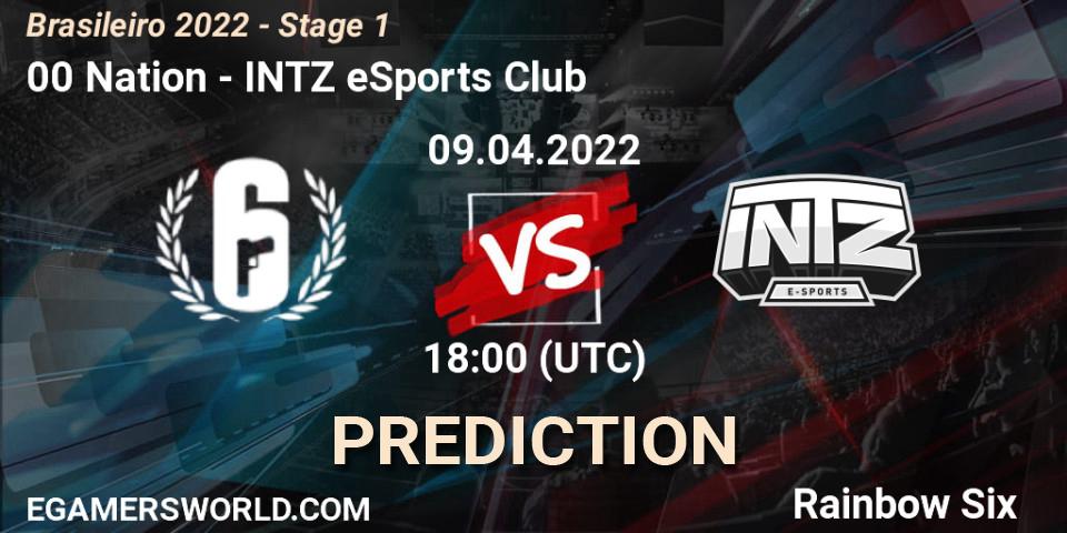Prognose für das Spiel 00 Nation VS INTZ eSports Club. 09.04.22. Rainbow Six - Brasileirão 2022 - Stage 1