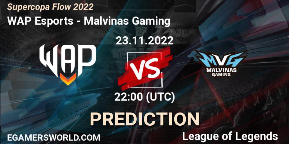 Prognose für das Spiel WAP Esports VS Malvinas Gaming. 23.11.22. LoL - Supercopa Flow 2022