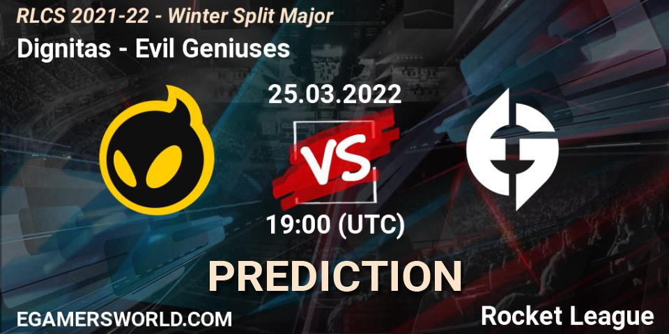 Prognose für das Spiel Dignitas VS Evil Geniuses. 25.03.22. Rocket League - RLCS 2021-22 - Winter Split Major