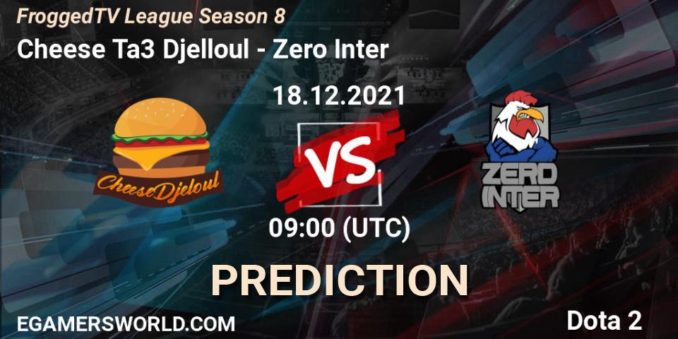 Prognose für das Spiel Cheese Ta3 Djelloul VS Zero Inter. 18.12.2021 at 09:04. Dota 2 - FroggedTV League Season 8