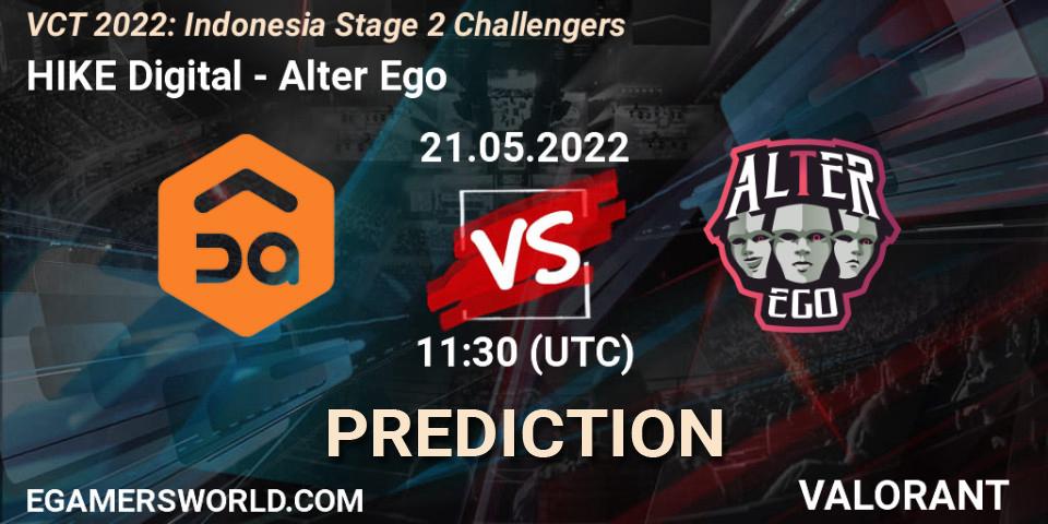 Prognose für das Spiel HIKE Digital VS Alter Ego. 21.05.2022 at 12:45. VALORANT - VCT 2022: Indonesia Stage 2 Challengers
