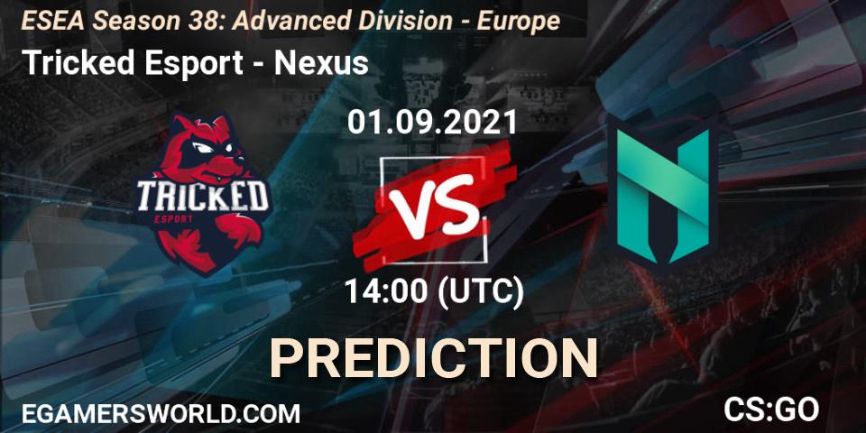 Prognose für das Spiel Tricked Esport VS Nexus. 01.09.2021 at 14:00. Counter-Strike (CS2) - ESEA Season 38: Advanced Division - Europe