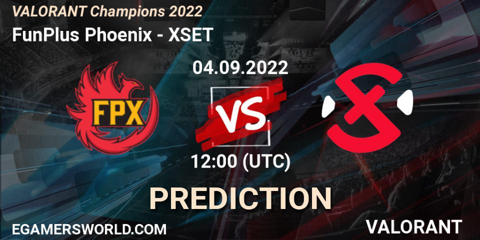 Prognose für das Spiel FunPlus Phoenix VS XSET. 05.09.22. VALORANT - VALORANT Champions 2022