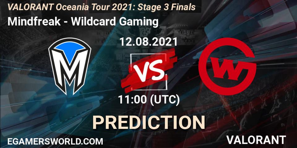 Prognose für das Spiel Mindfreak VS Wildcard Gaming. 12.08.2021 at 11:00. VALORANT - VALORANT Oceania Tour 2021: Stage 3 Finals