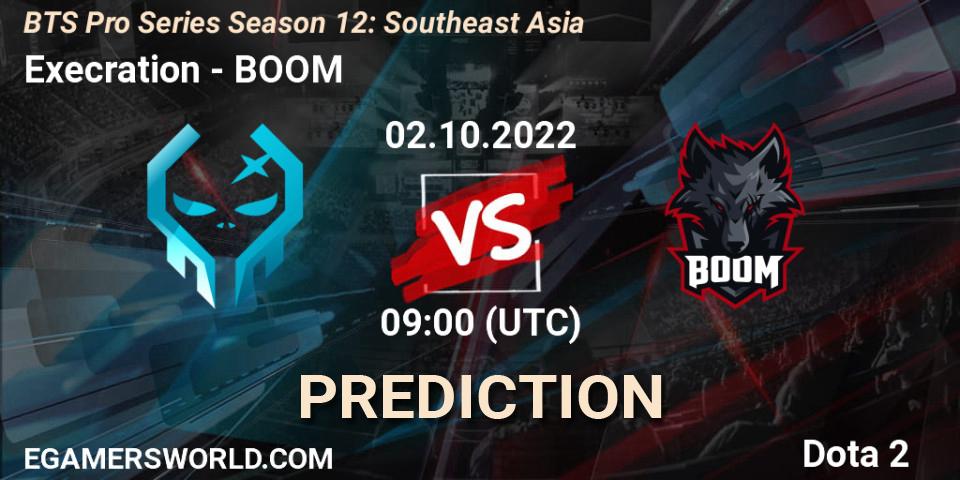 Prognose für das Spiel Execration VS BOOM. 02.10.2022 at 09:00. Dota 2 - BTS Pro Series Season 12: Southeast Asia