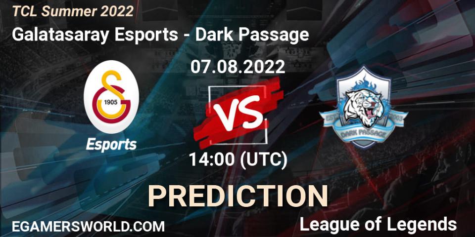 Prognose für das Spiel Galatasaray Esports VS Dark Passage. 06.08.22. LoL - TCL Summer 2022