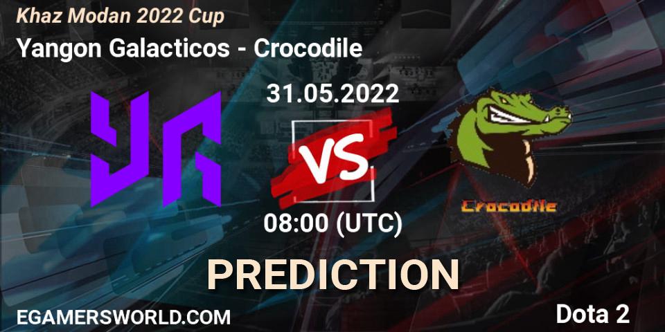 Prognose für das Spiel Yangon Galacticos VS Crocodile. 31.05.2022 at 08:04. Dota 2 - Khaz Modan 2022 Cup