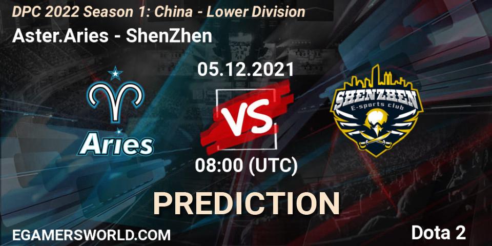 Prognose für das Spiel Aster.Aries VS ShenZhen. 05.12.2021 at 07:56. Dota 2 - DPC 2022 Season 1: China - Lower Division
