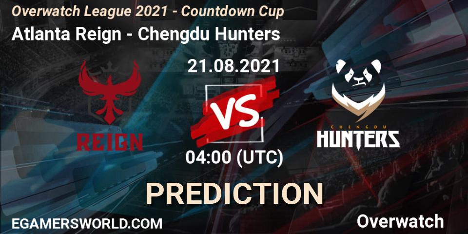 Prognose für das Spiel Atlanta Reign VS Chengdu Hunters. 21.08.21. Overwatch - Overwatch League 2021 - Countdown Cup