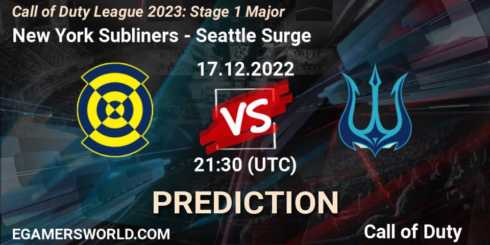 Prognose für das Spiel New York Subliners VS Seattle Surge. 17.12.2022 at 21:30. Call of Duty - Call of Duty League 2023: Stage 1 Major