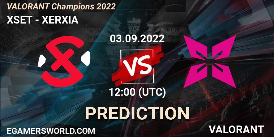 Prognose für das Spiel XSET VS XERXIA. 03.09.2022 at 12:15. VALORANT - VALORANT Champions 2022
