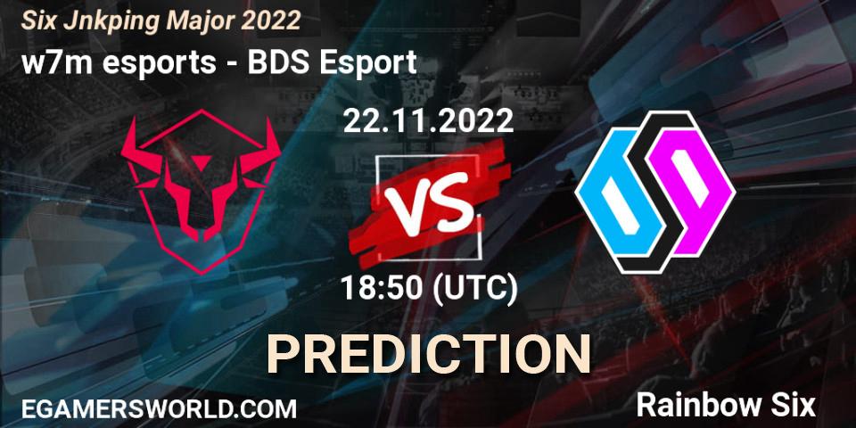 Prognose für das Spiel w7m esports VS BDS Esport. 23.11.22. Rainbow Six - Six Jönköping Major 2022