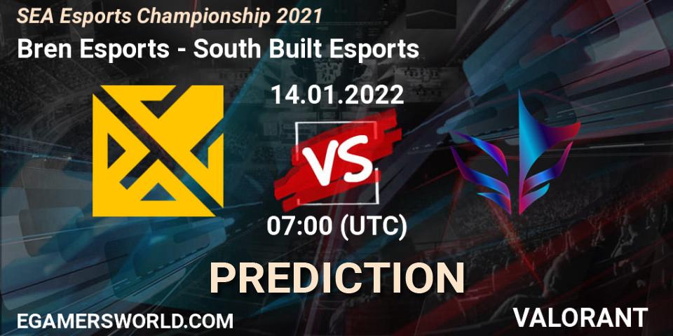 Prognose für das Spiel Bren Esports VS South Built Esports. 14.01.2022 at 08:30. VALORANT - SEA Esports Championship 2021