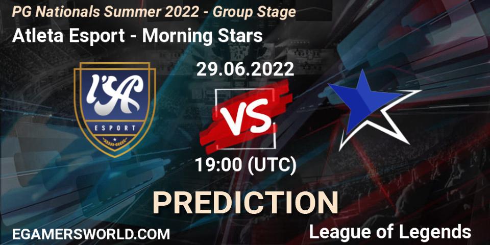 Prognose für das Spiel Atleta Esport VS Morning Stars. 29.06.2022 at 19:00. LoL - PG Nationals Summer 2022 - Group Stage
