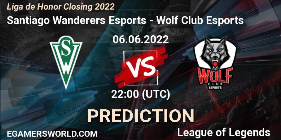 Prognose für das Spiel Santiago Wanderers Esports VS Wolf Club Esports. 06.06.2022 at 22:00. LoL - Liga de Honor Closing 2022
