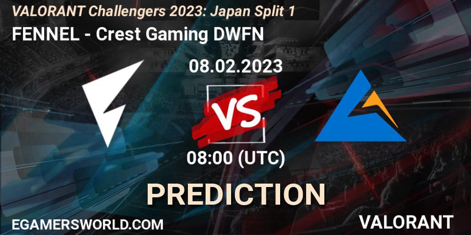 Prognose für das Spiel FENNEL VS Crest Gaming DWFN. 08.02.23. VALORANT - VALORANT Challengers 2023: Japan Split 1